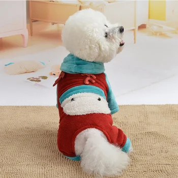 Ziemā Suņu Apģērbu Mīkstu Flaneļa Kucēns Suns Jumpsuit Suņu Ziemassvētku Drēbes Kapuci Mētelis Maziem, Vidējiem Suņiem Apģērbs Ropa Perro