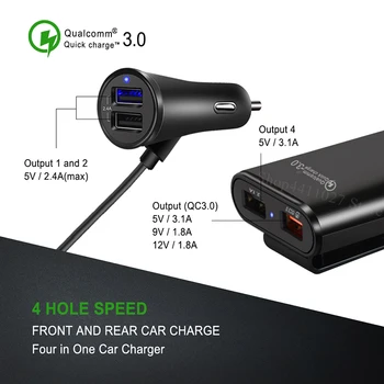 4 Porti QC 3.0 Ātri USB Auto Lādētāju Piederumi uzlīmes Infiniti g35 sedans, coupe g37 fx35 q50 qx60 qx80 qx56 q30 qx70 pro