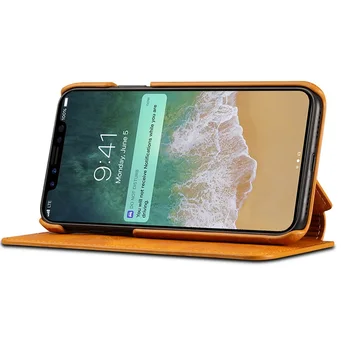 Oriģināls Augstas Kvalitātes Ādas Imitācijas Maciņš Case Cover iphone 6S 6 7 8 Plus X XS Flip Kredīta kartes slots, Tālruņa Turētājs Coque