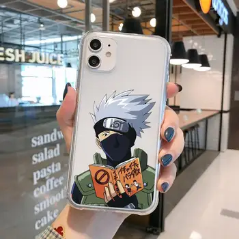 Anime Naruto Uzumaki Sasuke kakashi Telefonu Gadījumā Pārredzama iPhone 11 12 mini pro XS MAX 8 7 6 6S Plus X 5S SE 2020. GADAM XR
