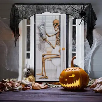 Halloween Puse Rotājumi Skelets Tualete Durvju Segtu Pusi Piederumu (1 skaits) (1/Pakete)