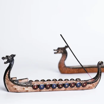 Retro Vīraks Degļi Tradicionālā Ķīniešu Dizaina Dragon Boat Vīraka Nūju Turētājs Deglis Roku Cirsts Griešanai Vīraka Kvēpināmais Trauks Rotājumi