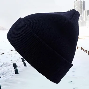 Unisex Modes Ziemā Silts Adīts Kipa Gadījuma Elastīgs Hop Īsu Adītu Cepurīti, Cepure, Vilnas Beanie Vītne Pieaugušo Cepures Hip Pupiņu V8C9