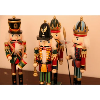 Ziemassvētku Krāsotas Koka Karavīrs Statuetes Rotas, Leļļu Mājas Dekoru Jauno Gadu