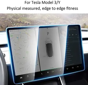 JAUNU Rūdīta Stikla Tesla Model 3 Y Piederumi Centra Kontroles Touchscreen Auto Navigācija Touch Screen Protector Filmu