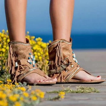 Retro Sieviešu Bārkstis Ziedu Platformas Kurpes 2020. Gadam Cietā Ganāmpulka Beach Gadījuma Sandales Sieviešu Vasaras Flip Flop Sandales