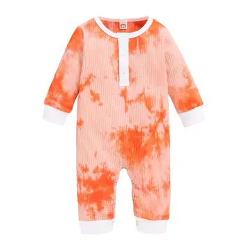 Puika/Meitene Drēbes Jaundzimušo Bērnu Apģērbs 0-12 Mēneši garām Piedurknēm Kombinezonus Krāsains kaklasaišu krāsošanas Comfy Jumpsuit Baby Dušas Dāvanas