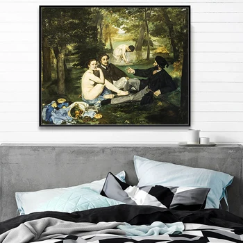 Edouard Manē Pusdienu Zālē Impresionisma Stila Audekls Drukāt Gleznu Plakātu Mākslas Sienas Attēlu, viesistaba, Mājas Dekoru