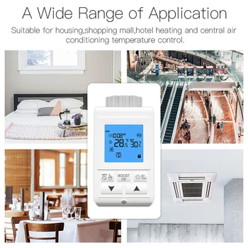 Smart TRV termostatiskajiem Vārsta regulators Termostats Bezvadu Balss Vadība Darbojas ar Alexa, Google Home