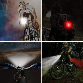 USB Lādējamu Bike Light Komplekts Priekšējo Lukturu un Aizmugures LED Velosipēda Gaismas Ūdensizturīgs Super Spilgti Riteņbraukšana Laternu, Pārgājieni