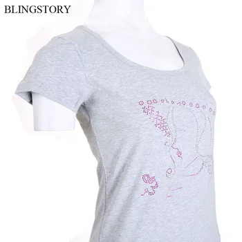 BLINGSTORY Izšuvumi Fāzēm Plus Lieluma Sievietēm ar Īsām Piedurknēm Basic Topi Dāmas Vasaras Baltais Kokvilnas T Krekls