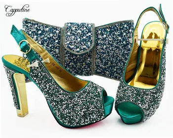 Augstas klases kāzu svinības uzstādīt sandales kurpes un somas komplekts QSL015 jo fuksīna krāsa, papēža augstums 12.5 cm