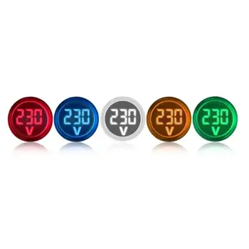 6-100V DC Ciparu Displejs Voltmetrs Sprieguma Tests Skaitītāja Indikators LED Lampas Apaļas Signāla Gaismas 5 Krāsas