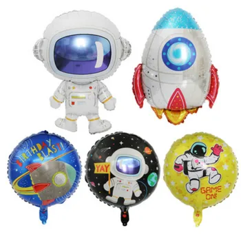ZLJQ Raķešu Astronauts Visumu, Folija Baloni, Bērnu Dzimšanas dienas svinības Dekorācijas, Konfeti Hēlija Ballon Baby Dušas Kāzu Piegādes