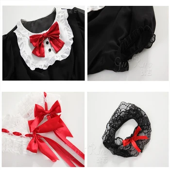 Japāņu Seksīga Kalpone Cosplay spēlē apģērbs Kostīms, Melns Caurspīdīgs Apakšveļas Kalps Klasiskā Kārdinājumam Vienotu Lelle Uzstādīt 142