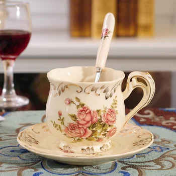 Eiropas stila Keramikas Kafijas Tasi Kopums, Britu Pēcpusdienā Aromatizētas Tējas, Mājās Mazo Luksusa, Personību, Elegants, Augstas kvalitātes Izsmalcinātu
