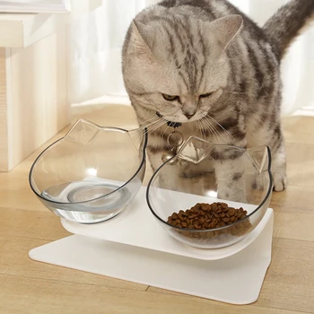 Neslīdoša Kaķu Bļodas, Plus Paaugstināts Pet Double Bowl Kaķis ir Pārtikas Bļoda un Ūdens Trauks Kaķu un Suņu Pakārtotā Pet Piegādēm
