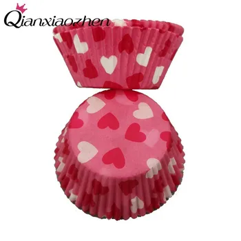 Qianxiaozhen 100gab Sirds Cepšanas Veidnē Cupcake Papīra čaulas Papīra Kūku Cepšanas Kausa Bakeware Cupcake Wrapper Kāzu svinības Piegādēm