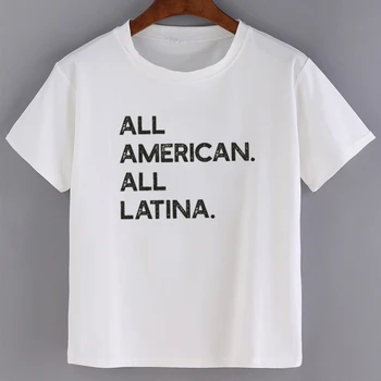 LUSLOS Visu Amerikas Visi Latina Krekls Afro-latina Modes Tshirt Latina Apģērbu Mamma Sievietes Vasaras Ikdienas Drēbes Streetwear