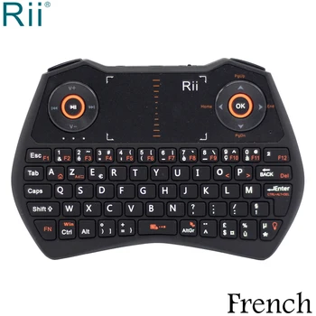 Rii i28 Backlit franču Tastatūra 2.4 GHz Mini Bezvadu Tastatūra Lidot Peles, izmantojot Skārienpaneli Android TV Box Mini PC Klēpjdators