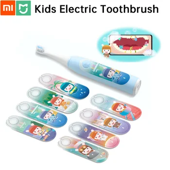 Sākotnējā Xiaomi Mi Bērnu Elektriskā zobu Suka Smart Fun Rūpēties Bērnu Zobi Interaktīvās Anime Pavada Mūzikas Ūdensdrošs IPX7