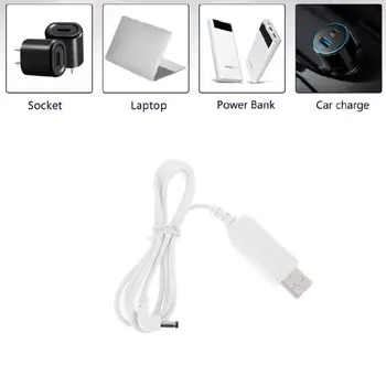 1m Baltā Universālā 90 Grādu USB 5V Uz 12V 5.5x2.1mm Soli uz Augšu Adaptera Kabeli, Lai WiFi Rūteris, Skaļrunis LED Kamera un vairāk