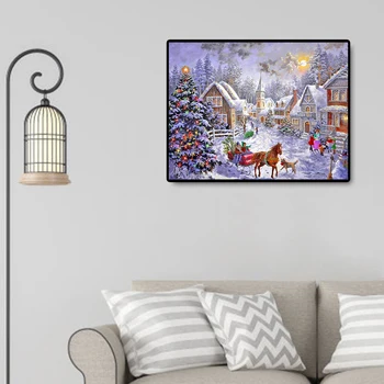 Glezna Ar Numuriem Ziemassvētku DIY Puses, Krāsotas Eļļas Zīmēšanas Mūsdienīga Sienas Māksla, Attēlu, viesistaba, Mājas Dekoru Amatniecības Ziemassvētku Dāvanu