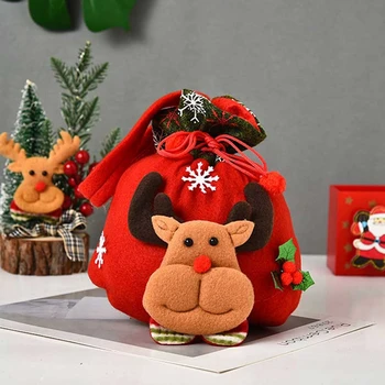Ziemassvētku Vecīša Maiss Aukliņu Ziemassvētku Dāvanu Maisā, 3D Dizains Auduma Ziemassvētku Soma, Piemērota Ziemassvētku Puse Supplies