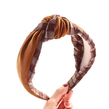 2020 Jaunas Ziemas Matu Aksesuāriem Meitenēm, Trikotāžas Galvu Sievietes Siltu Roku Darbs Cepures Meiteņu Modes Cietā Pleds Mezgls Hairband