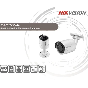 Hikvision Sākotnējais IP Kameras Drošības HD 4MP DS-2CD2045FWD-es Nakts Redzamības IR30M Bullet PoE Uzraudzības Web Cam H. 265 Kartes Slots