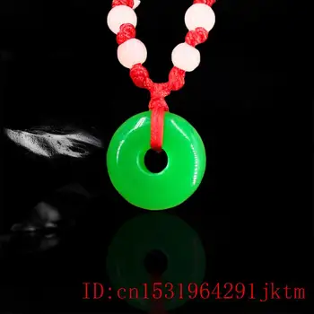 Šarmu Green Jade Virtuļi Kulons Dāvanas Amuletu Modes Dabas Kaklarota Ķīnas Jadeite Rotaslietas