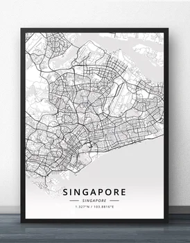 Singapūra Kartes Plakāts