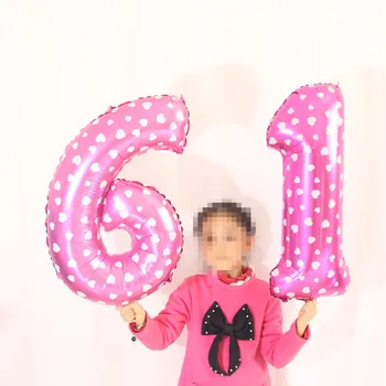40 collu Rose Gold Lieli Skaitļi, Folija Baloni Bērni Puse Rotājumi laimes Dzimšanas dienā, Kāzu Digitālo Gaisa Bumbu Rozā Balonu Skaits