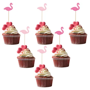 20pcs/daudz Mini Flamingo Cupcake Toppers Kāzu Galda Rotājumi Bērniem Dzimšanas dienas ballīti Bērnu Duša Kūka Top Karogi Kūka Apdare