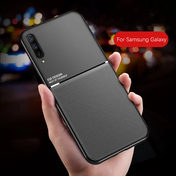 Luksusa PU Ādas Līniju Tekstūras Case For Samsung Galaxy A10 A20 A30 A50 A70 Telefonu Gadījumā Galaxy A01 A21 A51 A71 Anti-fall Vāciņu