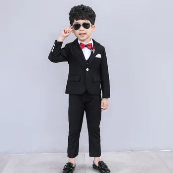 Bērnu Apģērbu Kāzas Uzvalks Zēniem, Bērniem, Žakete Formālās Uzvalks Bērna Dzimšanas diena Apģērbu Komplekts Žaketes+Veste+Bikses 3pcs Komplekti