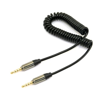Auto Audio AUX Lin šajā 3,5 mm vīriešu 3.5 mm male 4 Pos. stiept kabeli 50cm Melns