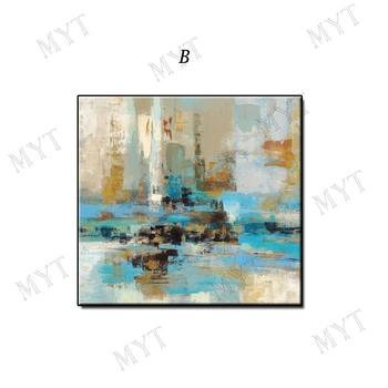 Karstā pārdošanas Mūsdienu Rokām apgleznotas anotācija Eļļas Glezna Uz Audekla zila ainava Sienas Mākslas ainu, viesistaba, mājas Dekoru bez rāmīša