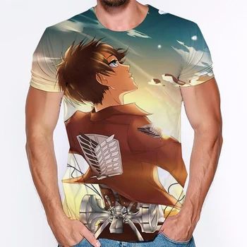 2020 Jaunu Uzbrukumu Titan Vasaras 3D Iespiesti Vīriešu T-krekls Gadījuma Īsām piedurknēm Vīriešu T-krekls Modes Hip-hop Vīriešu Streewear Topi