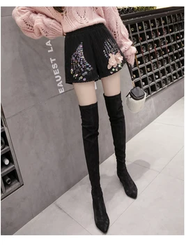 2019. gada rudens un ziemas jauno korejas modes vizuļi fāzēm, kašmira plaša kāju liela izmēra velveta ārējā valkāt bikses