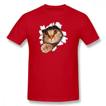 Sweet Kaķēns Kaķis Plēš 3D Funny Kaķis Mīļākais Vīriešu Pamata Īsām Piedurknēm T-Krekls Gadījuma R204 Tshirt Eur Izmērs