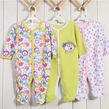 3pcs Baby Girl Romper Jaundzimušo Sleepsuit Puķu Bērnu Kombinezonus 2019 Zīdaiņu Drēbes ar garām Piedurknēm Jaundzimušo Jumpsuits Puiku Pidžamā