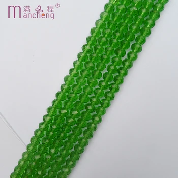 Šķautne ovāls 8MM (8x6) Zaļā kristāla Stikla krelles Ļoti skaidri pārredzama zaļā čehu kristāla pērlītēm Pieņemšanas DIY aproce(70-72beads)