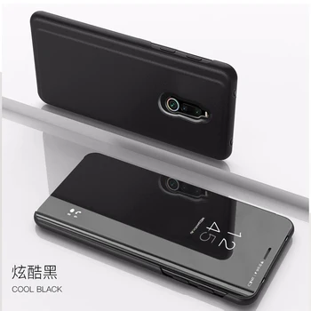 Smart Mirror Āda Flip Case For Huawei Y5 Y9 Ministru 2019 Y5P Y6P Y8P P Smart Z 2020. Gadam Godu 9s 10s Apšuvuma Spoguļi, Ādas Gadījumā