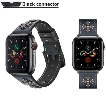 Klasiskās Crostar Ādas siksna Apple Skatīties 38/40/42/44mm datumi Aproce par iWatch Series 5 4 3 2 1 Watchband Piederumi