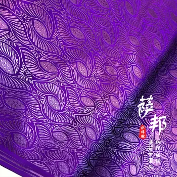 Violeta ārējie Žakarda Zīda brokāta auduma Satīna auduma COSPLAY/Kimono/Mongolija apģērbi/Skatuves tērps 1 order=1meter
