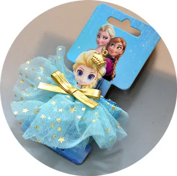 Disney bērnu matu piederumus, galvassegas matadatu insfrozen elsa Princese Anna matu klipu bērnu meitene baltā sniega dzijas svārki klipu