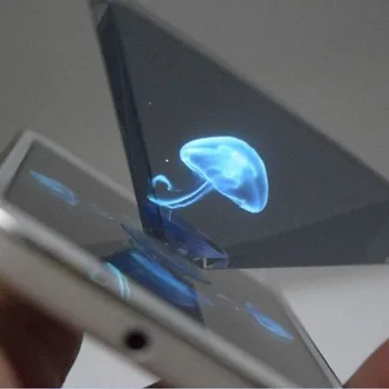 Liels Veicināšana, 3D Hologrammas Piramīdas Displejs Projektoru, Video Stāvēt Universāla, Lai Smart Mobilais Tālrunis