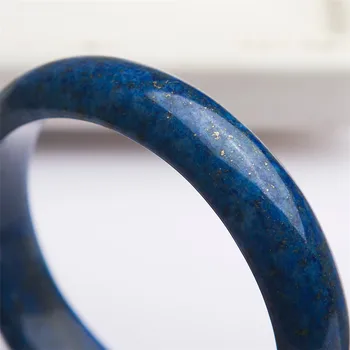 Patiesi un dabiski Zilas Lapis Lazuli Dārgakmens Sieviete Kristāla Modes Rokassprādze Iekšējais Diametrs 58mm