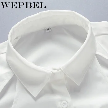 WEPBEL Sexy Dāmas ar garām Piedurknēm Savukārt Apkakle Backless Korsešu T-krekls Sievietēm Elegants Pavasara Dobi No Apsēju, Krekls, Blūze Augšu